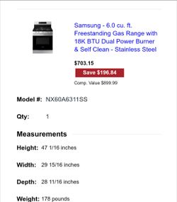 Stove Samsung brand new