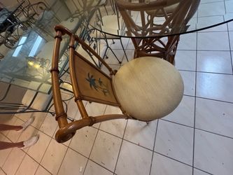 High Top Glass Bar Table with 2 High Top Chairs