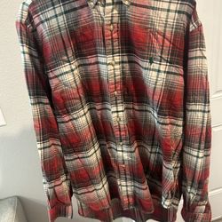 Ralph Lauren Classic Fit Plaid Button Down Shirt – XL – Red Flannel
