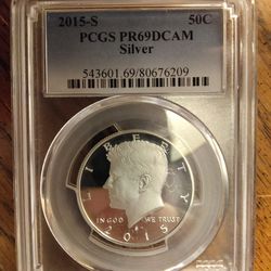 Pgcs PR69 DCAM 1995 S Kennedy half dollar