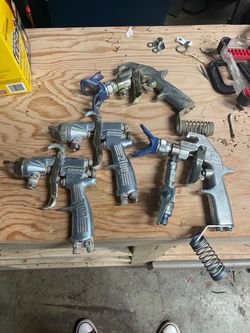 4 Professional Commercial Paint Spray Guns - Graco & Binks 2100