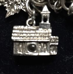 Silver church charm