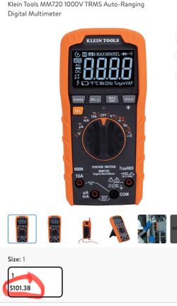 Klein Tools MM(contact info removed)V TRMS Auto-Ranging Digital Multimeter