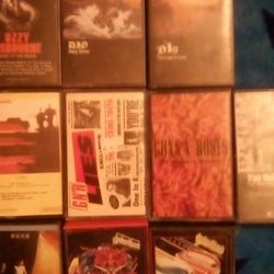 13 Cassettes,2 DIO,2. G- N-R,2 JUDAS PRIEST,1 GBH,1 OZZY 1 MOLLY HATCHET,1 STEELY DAN  GREATEST HITS,ZZ TOP,RUSH EXIT STAGE LEFT AND VAN HALEN FAIR WA
