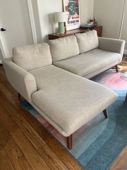 MCM L-shaped grey couch