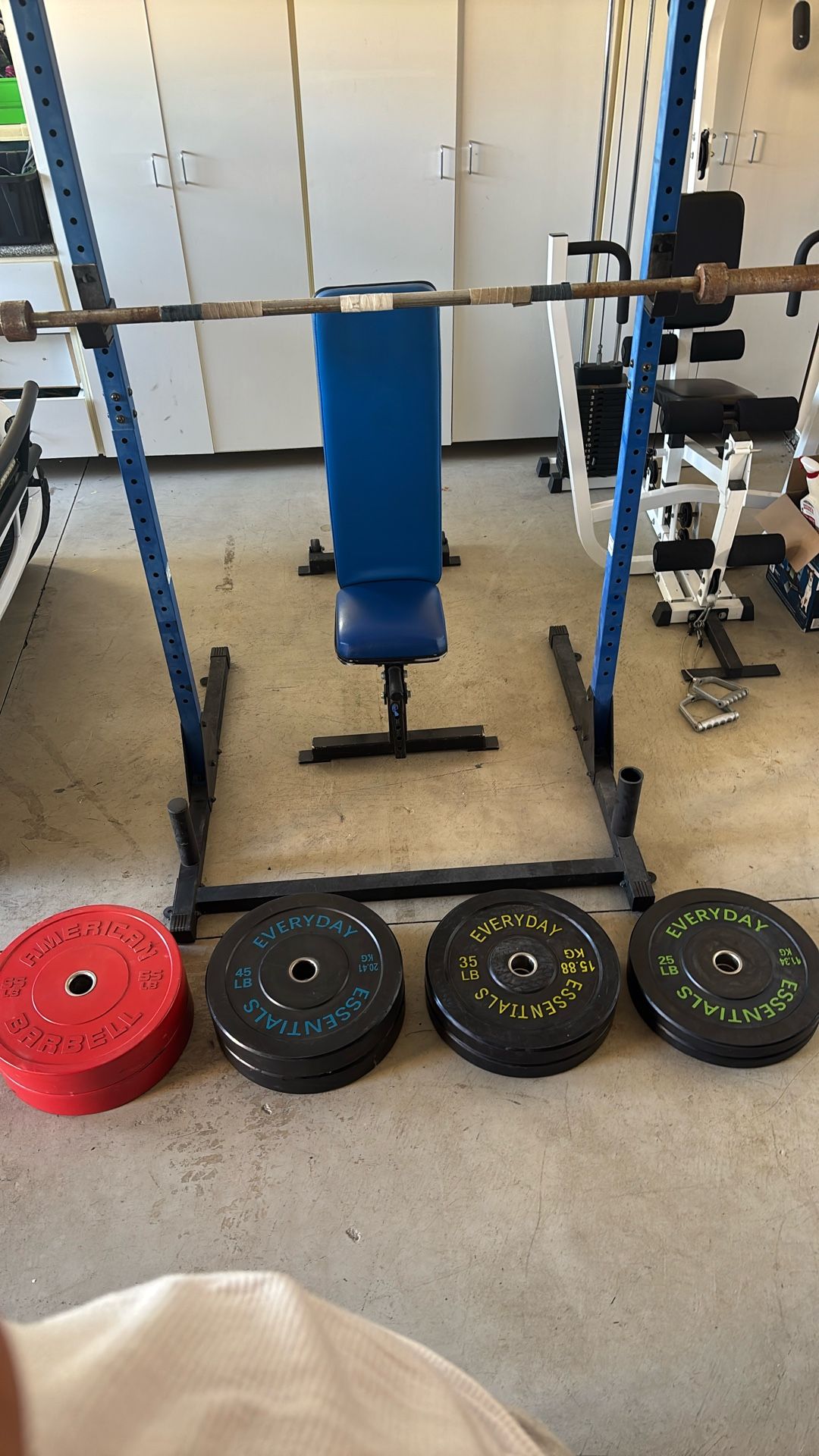 Weight Rack Bumper Plates Bench