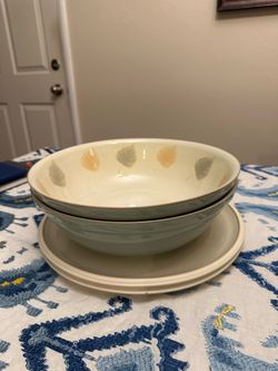 Denby Ceramic Bowls and Plate Set