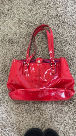 Nine West red patent shoulder bag.