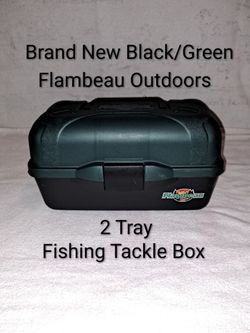 Brand New Flambeau Outdoors Black/Green 2 Tray Fishing Tackle Box
