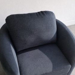 Navy Blue Barrel Accent Chair