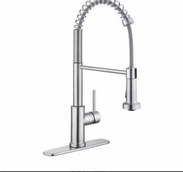 Stainless Steel Kitchen Faucet with Spring Spout