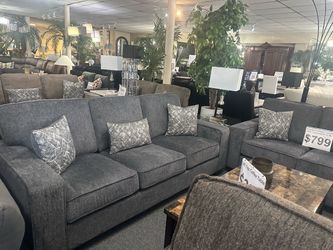 Brand New Gray Chenille Sofa and Loveseat 2-Piece Set