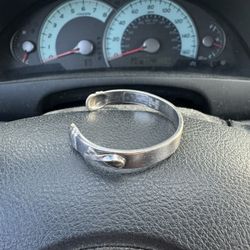 Vintage Silver Plated "Until There's A Cure" Breast Cancer Awareness Bracelet