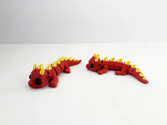 Large Articulated Dragon Multicolor 3D Printed Fidget Toy