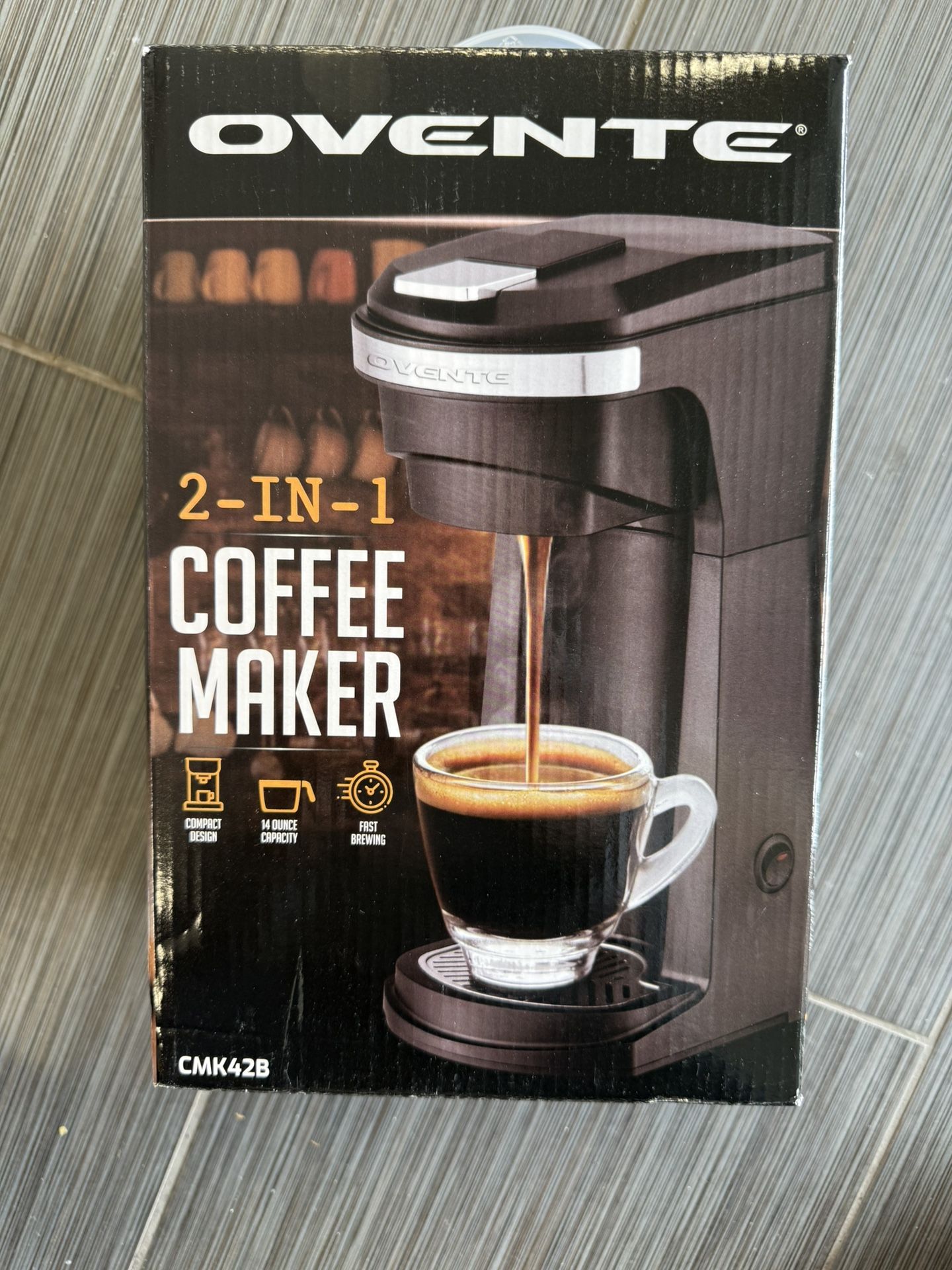 Ovente 2-in-1 Coffee Maker – Single Serve, 14oz Capacity