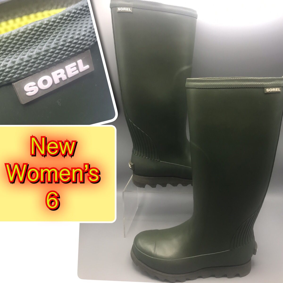 Sorel Olive Green Duck Boot Women’s 6 brand new