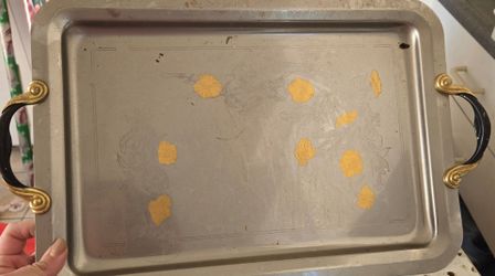 Vintage Metal Serving Tray with Floral Engraving