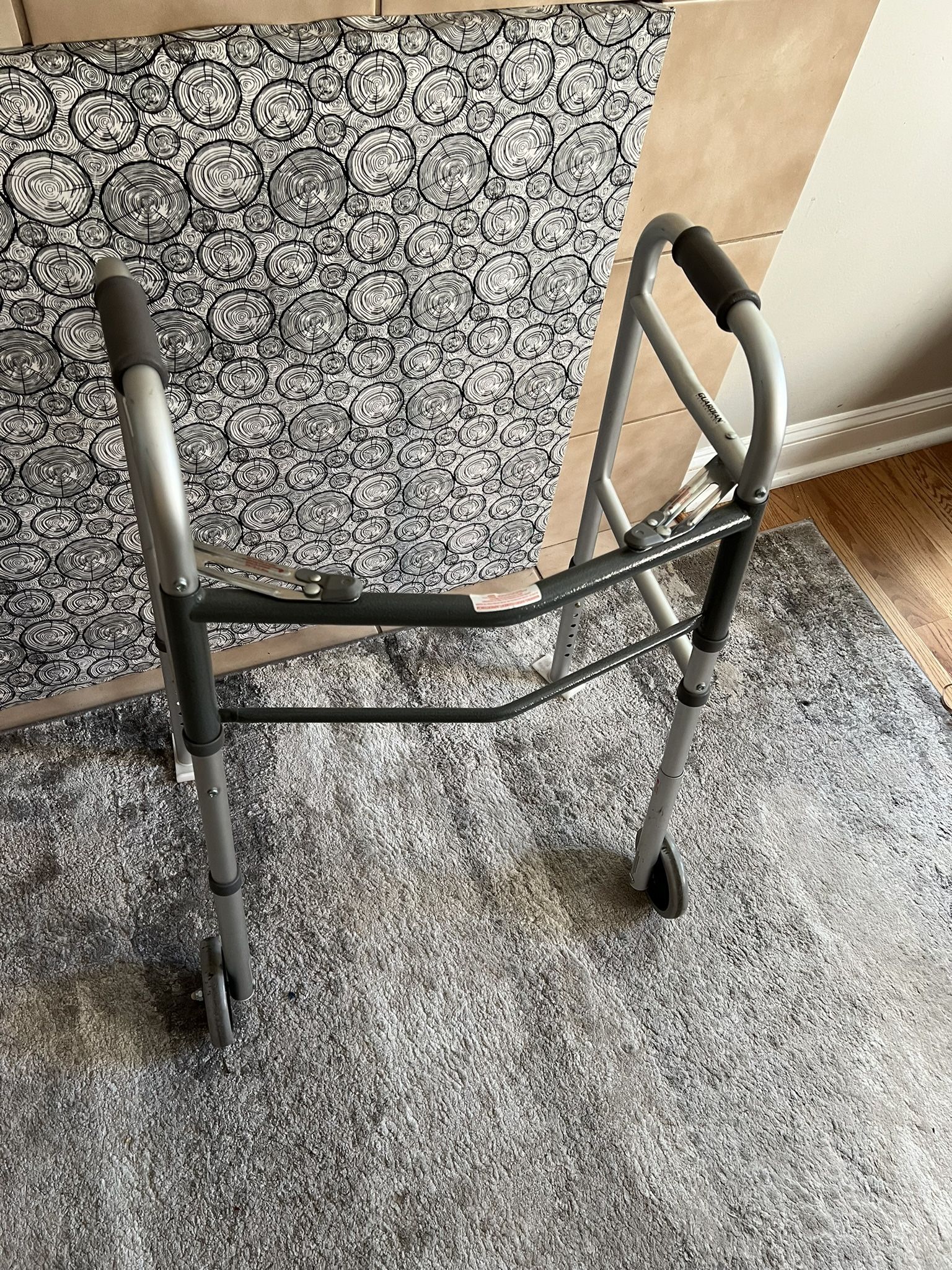 Guardian 2-Button Folding Youth Walker with 5" Wheels