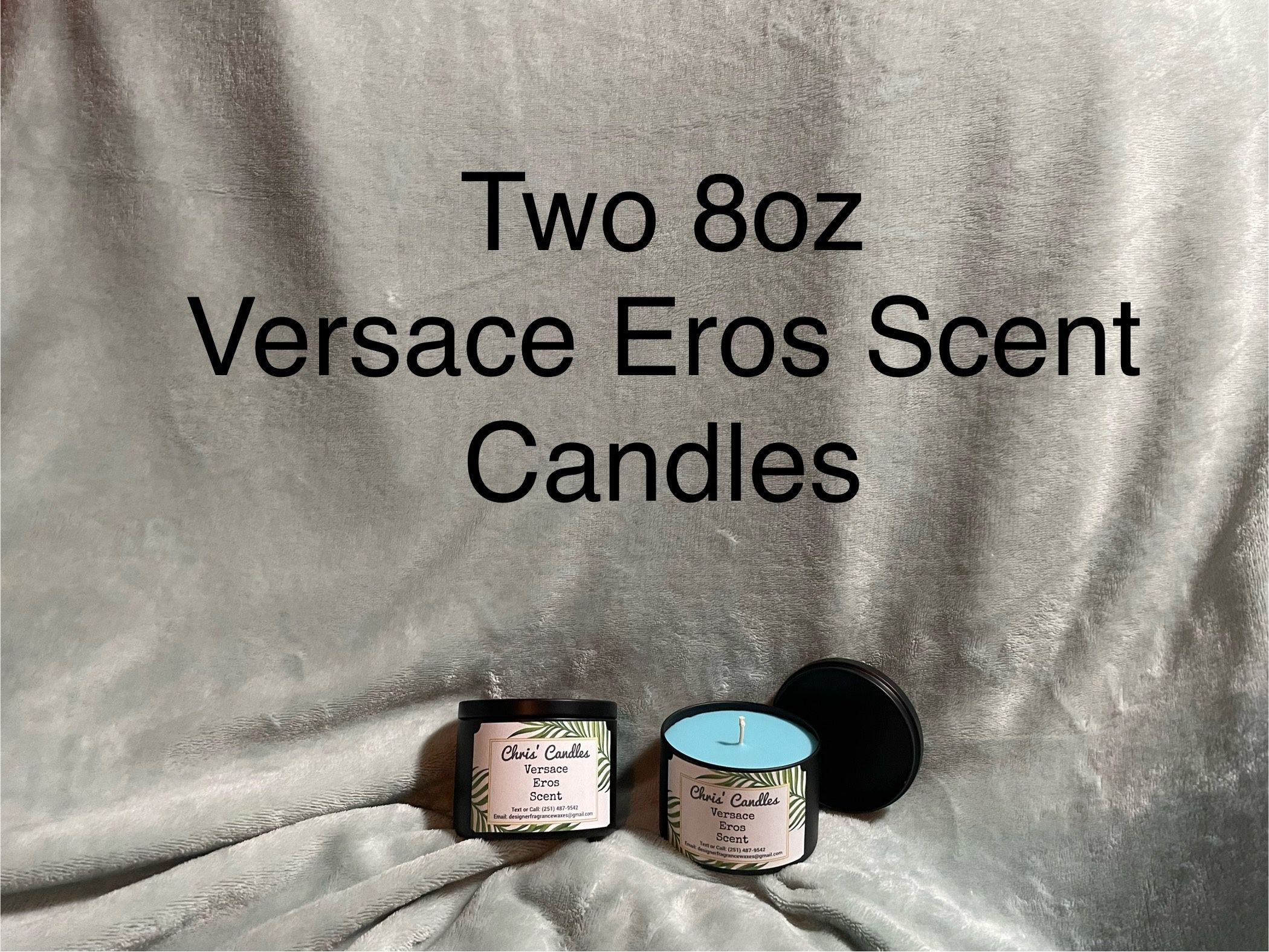 Two 8oz Versace Eros Scent Candles