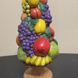 1970 Fruit  Topiary Tree  Center Piece Hand Painted 