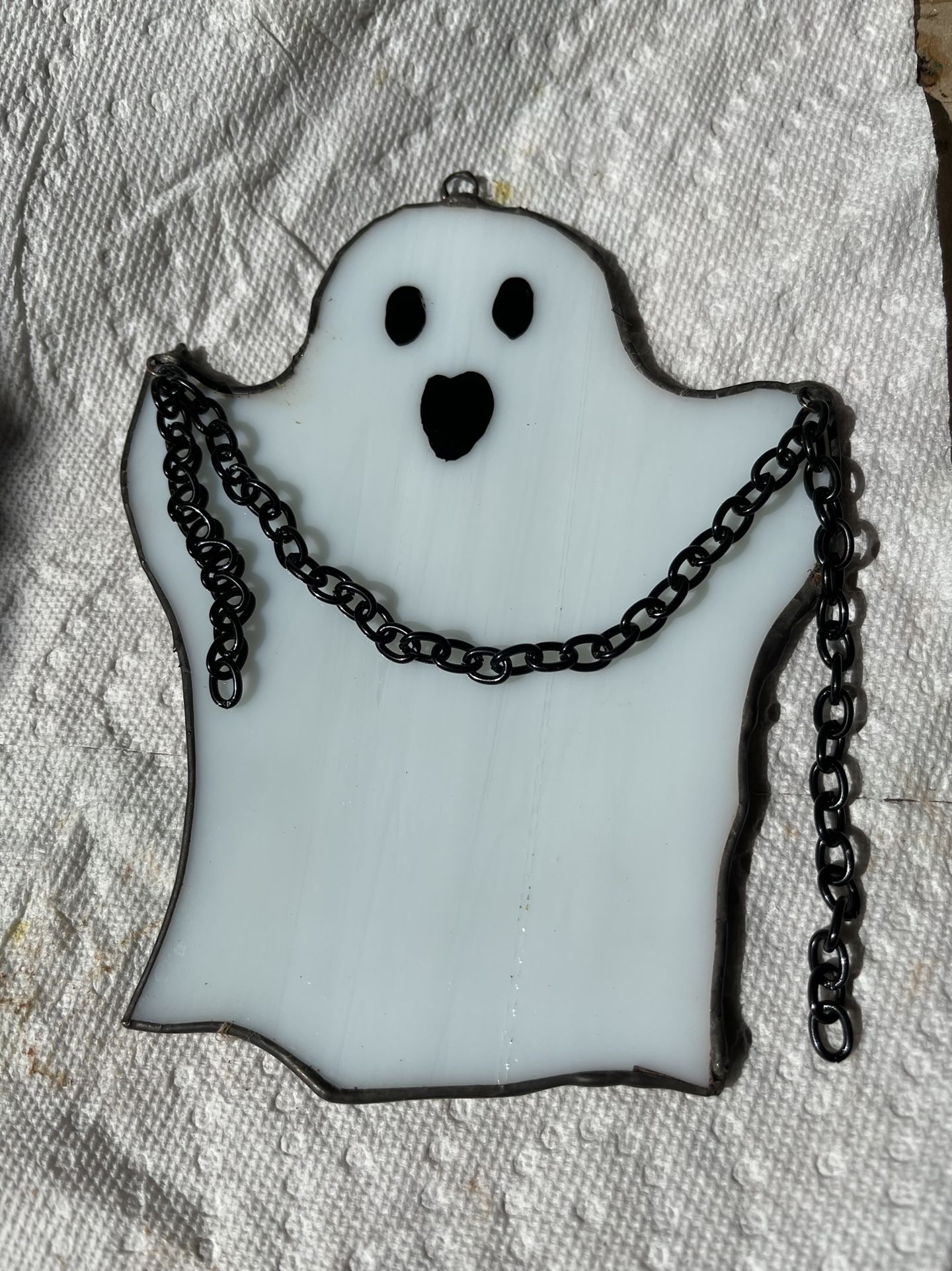 Stained Glass Window Hanger Halloween Ghost 