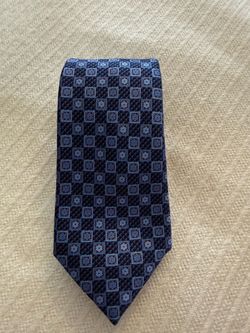 Ermenegildo Zegna Italian Silk Tie - Blue Geometric