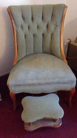 Antique chair and ottoman