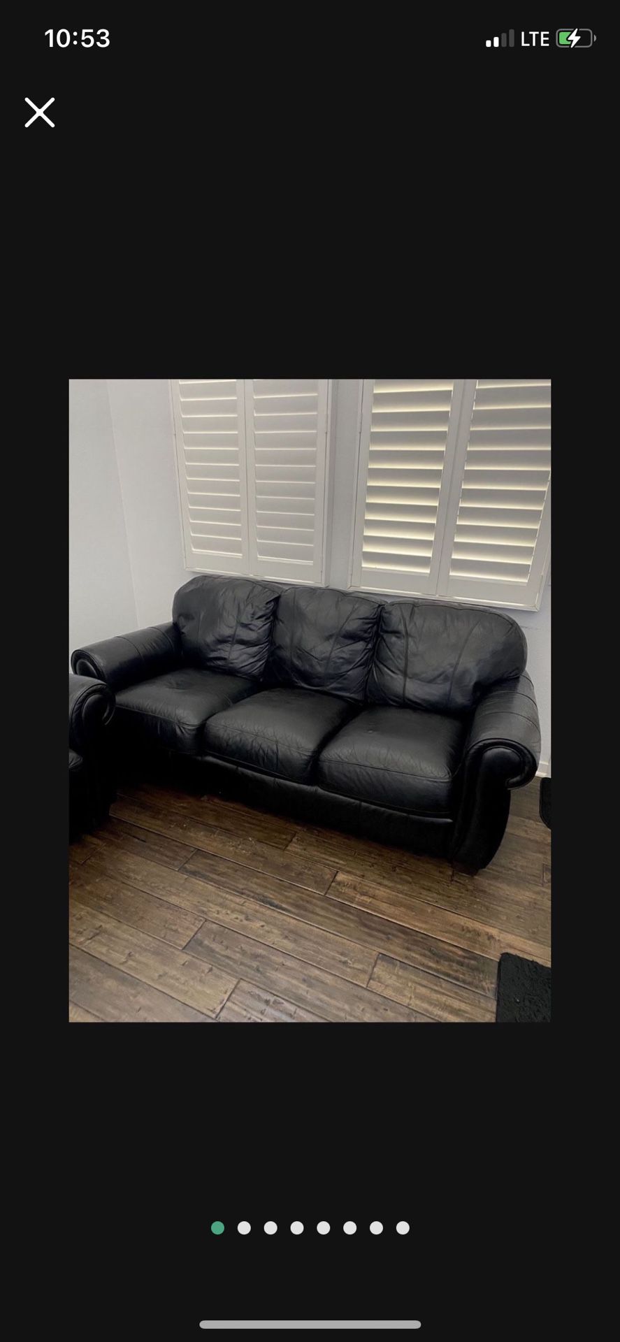 Black Leather Couch And Loveseat 