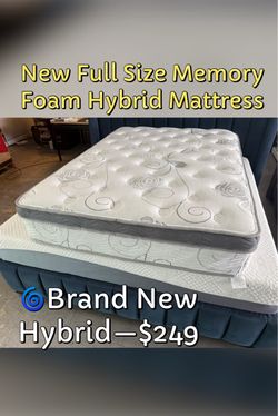 New Full Size Memory Foam Hybrid Mattress