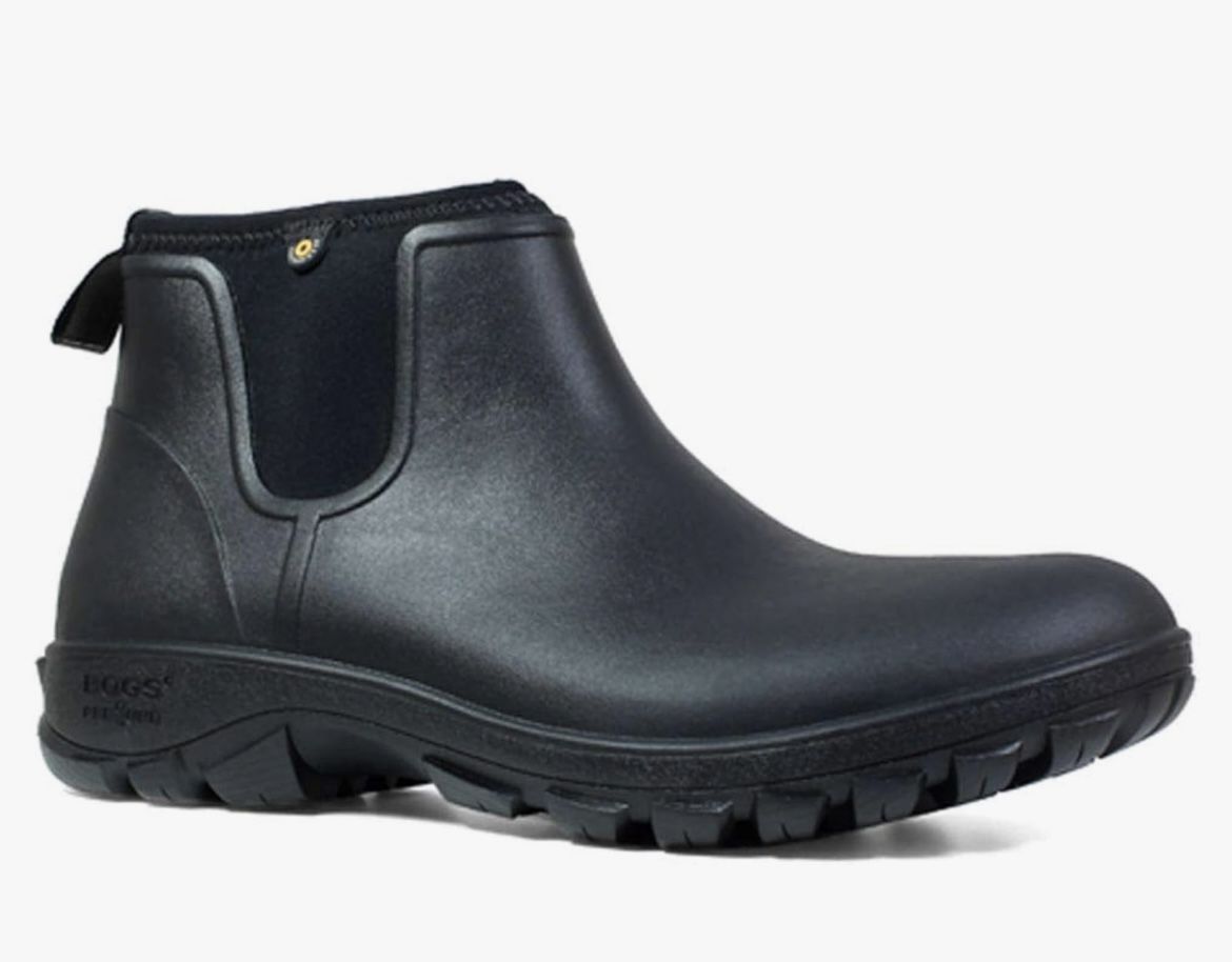 BOGS Mens SZ 10 Sauvie Slip On Insulated Waterproof Rain Boot Black - 72208