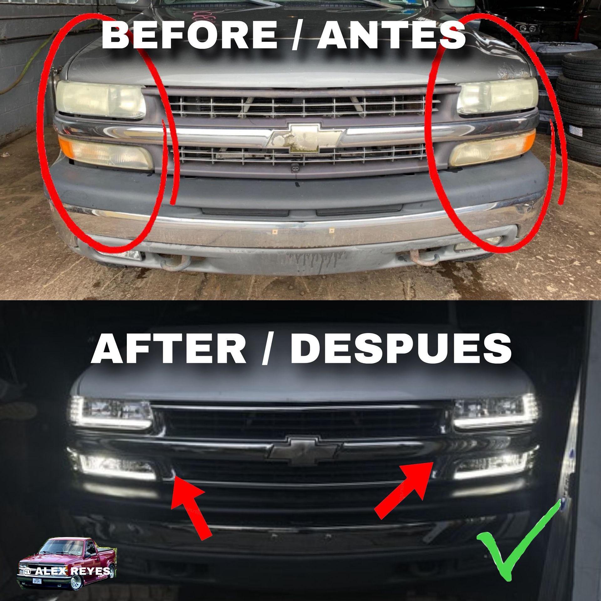 99-02 chevy silverado headlights LED