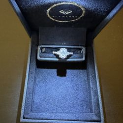 OVAL CUT MOISSANITE ENGAGEMENT RING, VINTAGE DESIGN (OPENED BUT NEVER WORN)