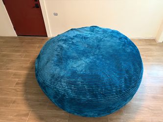CordaRoy’s Giant 7-Ft Bean Bag – Ocean Blue Plush Corduroy