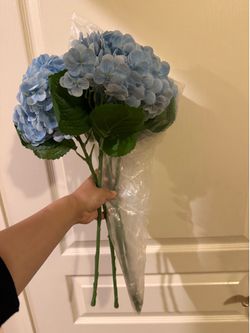 Blue Artificial Hydrangeas Flowers
