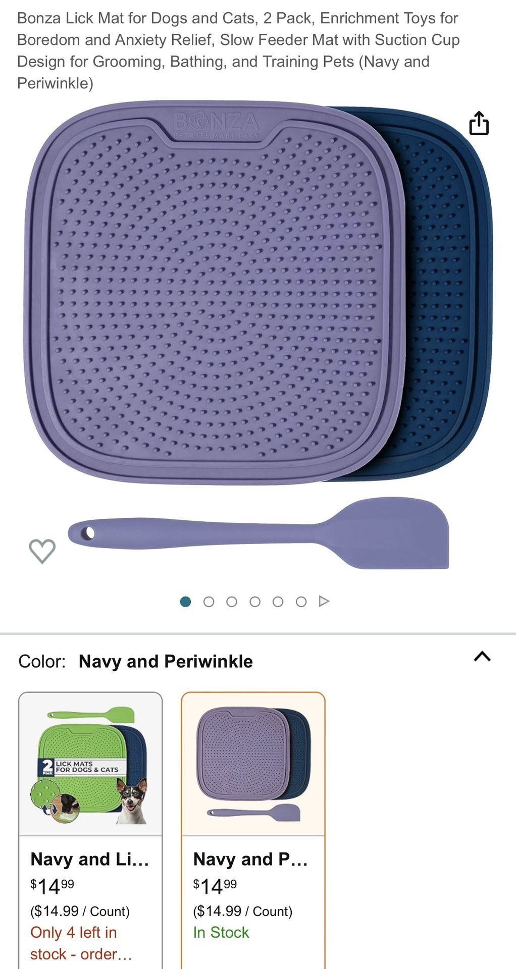 Lick Mat for Dogs and Cats, 2 Pack