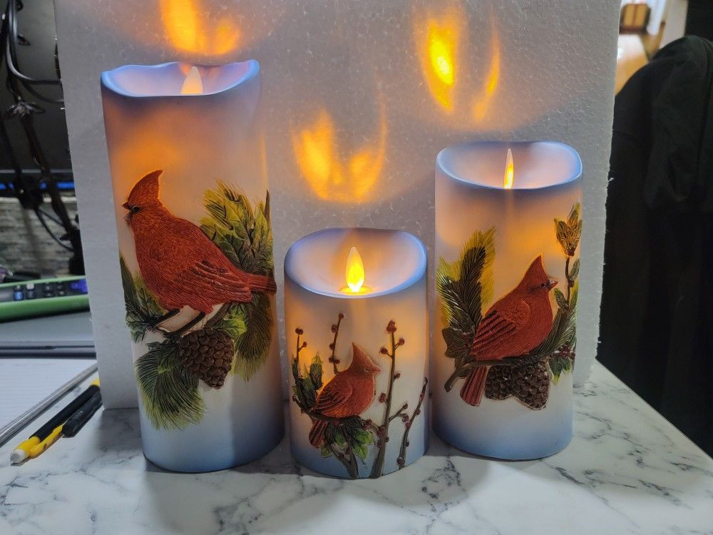 Cardinal Flameless Candles