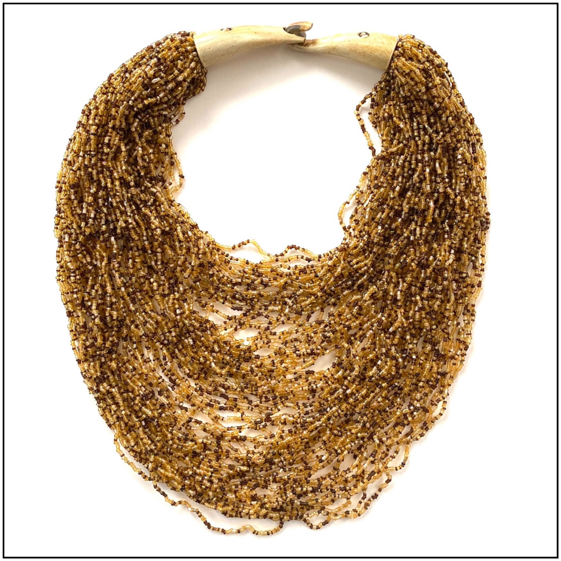 Vintage multi-strand beads necklace