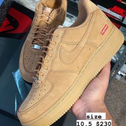 Supreme Wheat Airforce 1 size 10.5