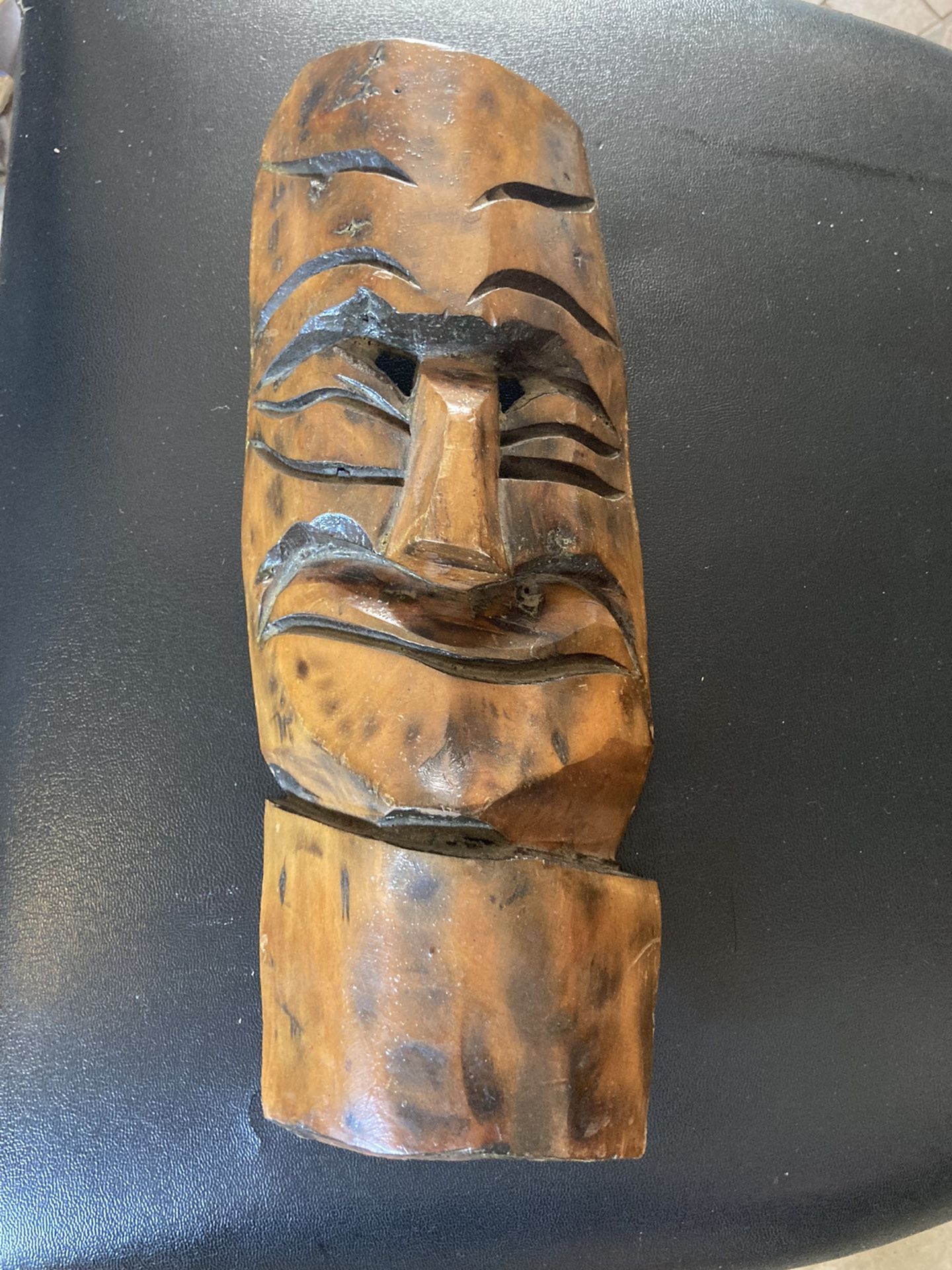Tiki Style Carved Wooden Mask