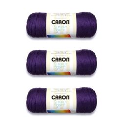 3 Caron Simply Soft - Purple - Acrylic Yarn (6 oz ea) **READ DESCRIPTION**