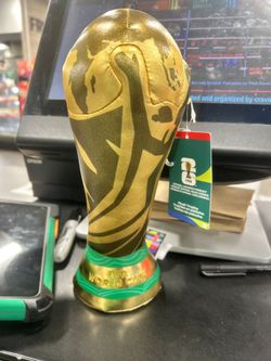 FIFA World Cup Official Licensed Plush Trophy Gold Green 2022 Small