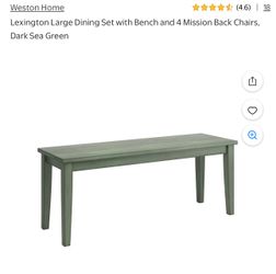 Dark Sea Green Bench 45”