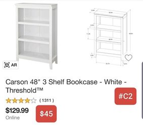48” Shelf Bookcase -White - Threshold