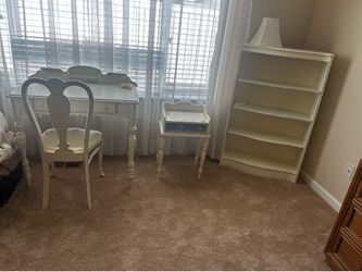 Feminine desk with chair / bookshelf / table