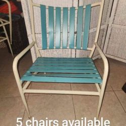 Chairs Pool Outdoor Patio vintage Aluminum Turquoise garden armchairs Samsonite Light $15 each 5 available