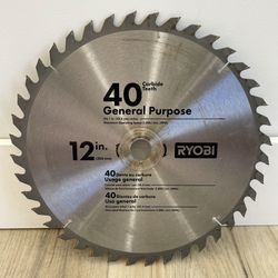 12" Ryobi General Purpose Blade 40 Carbide Teeth