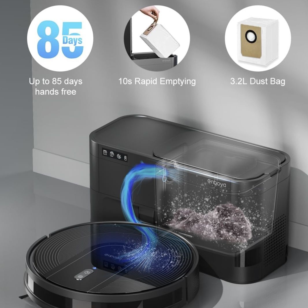 Smart Robot Vacuum Cleaner with Self Emptying Base WiFi Smart App Remote Control