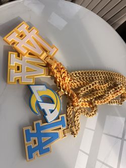 LA Dodgers Fan Chain All Hard Plastic Custom Printed
