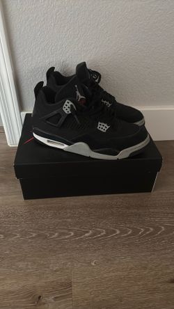 Jordan 4s Size 9 Black Canvas