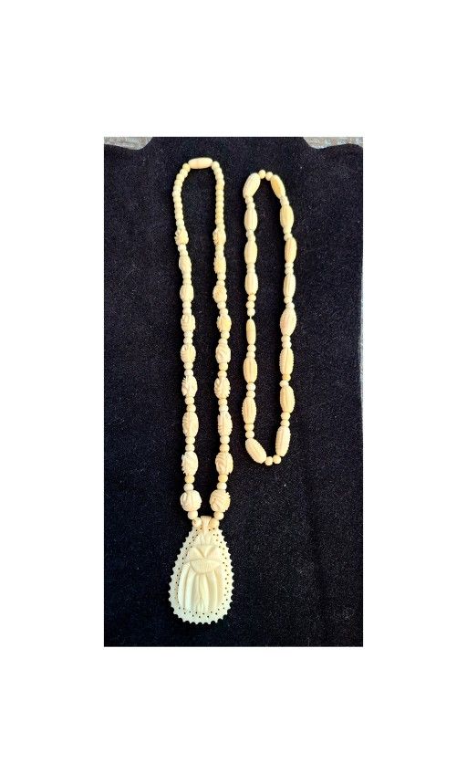 Bone Carved Beaded Necklaces